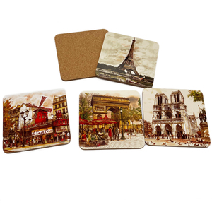 تخصيص ، الوقايات الشراب الفلين MDF التسامي الفراغات 4 حزم السياحية الحصير والوسادات التذكارية - Product Image 4