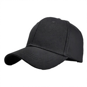 Casquette de baseball personnalisée avec logo, noire, 6 panneaux, style décontracté, avec lettre sur le côté de la visière avant - Product Image 2