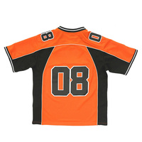Camiseta de Fútbol Americano Retro Personalizada con Cuello en V, Diseño de Parches a Rayas, Estilo Urbano, Corte Holgado
