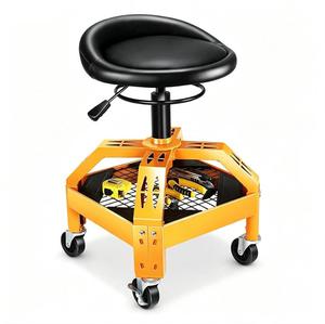 360 °   Asiento Giratorio con Estructura de Acero Resistente, Altura Ajustable, Taburete Rodante para Mecánico de Alta Resistencia - Product Image 1