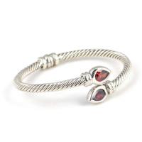 Bracelet pour homme NUSRET en argent sterling 925, zircon en forme de larme, torsadé, luxueux, romantique, fermoir à ressort, bijoux turcs faits à la main, sur mesure