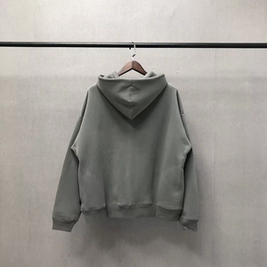 HG3869 Sweat à capuche vintage délavé imprimé pour homme, 100 % coton, coupe courte, en molleton bouclette, pour l'hiver, effet délavé à l'acide, vente en gros - Product Image 5