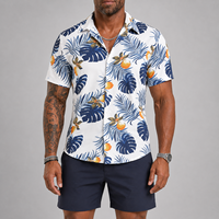 Chemise de golf pour homme avec logo personnalisé, extensible 4 directions, anti-transpiration, col mandarin, imprimé floral