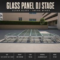 Plateforme de scène en panneaux de verre aluminium 1,22x2,44m 750kg, pont transparent avec aile pivotante
