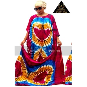 High Quality African Hand Tie Dye <b>Kaftan</b> Abaya With Scarf Big <b>Size</b> Elegant Fast Colors Dresses Long Maxi Gown - Product Image 2