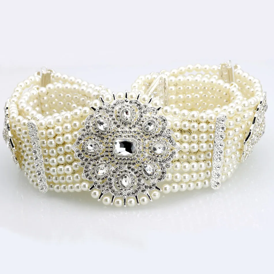 Luxus Prinzessin handgemachte Perle Kristall Gürtel Schmuck für Frauen Hochzeit Taille Kette Mode Braut Körpers chmuck Geschenk