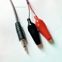 AWM-cable probador de clip de cocodrilo, sin dientes, color rojo y negro, 24AWG, con conector Mono de 2464mm, 3,5
