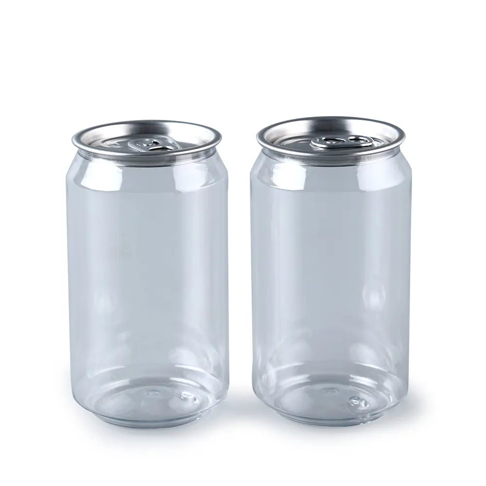 Tek kullanımlık 330ML 500ML 650ML 11 17 22 OZ Ring-Pull Can içecek çay suyu süt kabı plastik içecek şişesi