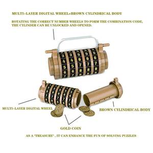 Rompecabezas de bloqueo de combinación <span class=keywords><strong>Da</strong></span> <span class=keywords><strong>Vinci</strong></span> clásico ingenioso con mecanismo Vintage para niños adultos juegos de rompecabezas regalos educativos - Product Image 6