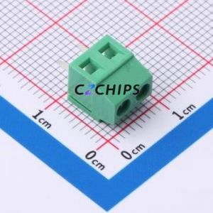 MX128L-3.81-02P-GN01-Cu-Y-A Screw Terminal Block Through hole Component (THT),P=3.81mm Connector 1x2P 3.81mm Green Through Hole - Product Image 1
