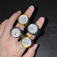 Mignonnes bagues-montres numériques plaquées or, minimalistes, étanches, avec cadran discret, mini, argentées, à porter sur le doigt