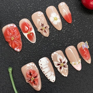 Glamoroso lindo duradero acrílico corto cuadrado hecho a mano prensa <span class=keywords><strong>uñas</strong></span> diseño exclusivo exquisito decorado reutilizable manicura <span class=keywords><strong>uñas</strong></span> - Product Image 1
