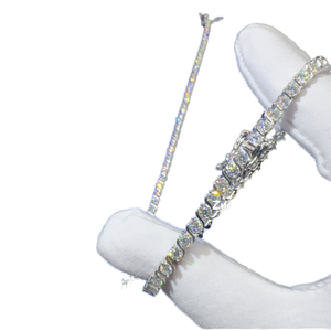 Stock local, livraison rapide, haute qualité, bracelet chaîne tennis hip-hop en argent 925 plaqué or rose, moissanite VVS taille brillant 2mm - Product Image 1