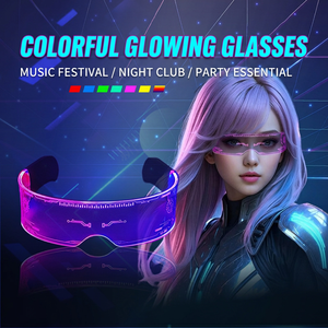 Lunettes technologiques lumineuses en forme de bouclier, LED multicolores clignotantes, accessoires pour fêtes, discothèques et festivals de musique - Product Image 4