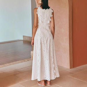 <span class=keywords><strong>Ropa</strong></span> Vintage para <span class=keywords><strong>Mujer</strong></span>, Estilo Independiente, Venta Especial, Encaje Bordado, Sin Mangas, Estilo Vacacional, Ajustada y Larga - Product Image 2