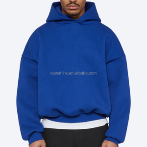 350 Gsm unisexe recadrée à capuche fabricants blanc poids lourd Boxy sweat à capuche conception personnalisée logo épais surdimensionné sweat à capuche uni - Product Image 4