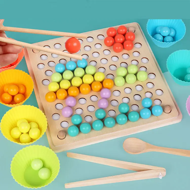 Brinquedo de madeira montessori, brinquedo educativo de madeira com miçangas de enigma, jogo de matemática para estimular o cérebro