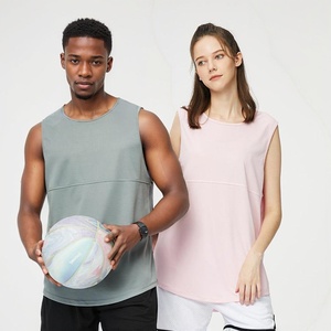 Custom Logo Men's Blank Workout Fitness Breathable Quick-Drying Sleeveless <b>Vest</b> Knitted Polyester Sports for <b>Train</b> - Product Image 3