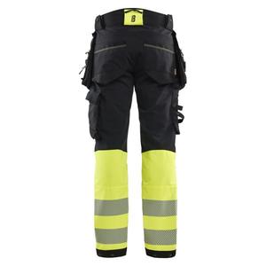 BLAKLADER - 112516489933C146 Hi-Vis <b>trousers</b> 4-way <b>stretch</b> <b>Black</b>/Hi-vis yellow - EAN 7330509913215 HI-VIS WORKWEAR - Product Image 2