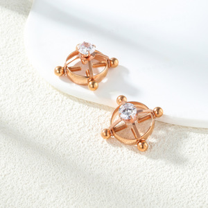 Anello per Capezzolo in Acciaio Inox 316L Non Forato, Gioiello Sexy per Piercing Corporeo, Placcato Oro Unisex - Product Image 1