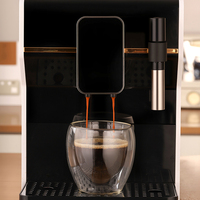 Mesin Pembuat Kopi Otomatis Penuh Pompa ULKA 20 Bar 2 Minuman 6-8 Cangkir Per Jam untuk Dapur Kantor Rumah