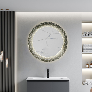 Salle de bain maquillage miroir de courtoisie décor à la maison grand mur moderne maison salon LED intelligent rond rétro-éclairage miroir décoratif - Product Image 3