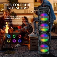 OEM ODM Enceinte Karaoké Portable 30W à Quatre Haut-parleurs de 8 Pouces, Couleurs RGB, avec Deux Microphones à Recharge Sans Fil, pour Événements en Plein Air et Réunions Familiales