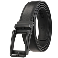 Ceinture en cuir pour homme à boucle automatique non poreuse, ceinture en cuir à boucle à ardillon pour affaires, plusieurs couleurs au choix.