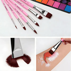 Juego de 13 Pinceles de Pelo de Nailon de Alta Calidad con Mango de Madera Fontainebleau, Pinceles Profesionales para Pintura Facial y Artística - Product Image 5