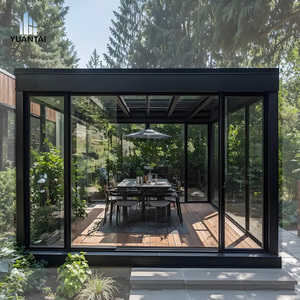 Véranda extérieure Yuantai en aluminium, design moderne, toit incliné, imperméable, double vitrage trempé, hôtel, jardin, cour, patio - Product Image 1