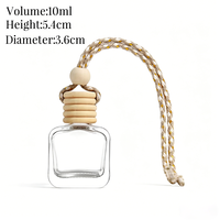 Diffuseur de parfum carré esthétique de 8 ml pour voiture, pendentif vide en verre pour décoration automobile