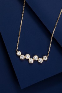 Collar con Colgante de Oro Amarillo Sólido de 14K, Joyería Fina para Mujer, Ideal para Compromiso, Boda, Aniversario, Fiesta, Brillante - Product Image 2