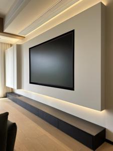 Lemari Dinding Gaya Sederhana Modern untuk TV, Furnitur Ruang Tamu Pabrik yang Dapat Disesuaikan dengan Panel Kayu LED Terintegrasi - Product Image 5