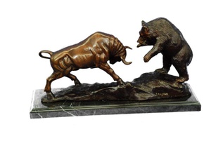 Escultura de bronce de toro y oso para decoración al aire libre - Product Image 2