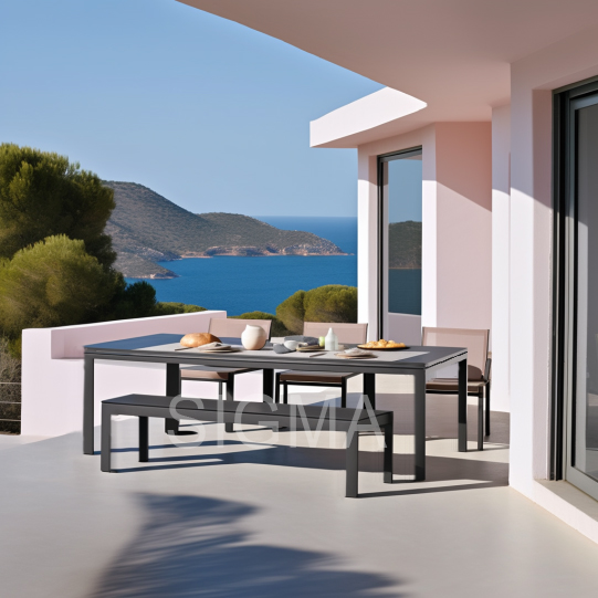 Classic Design garden furniture aluminum outdoor rectangular table