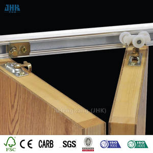 Cửa xếp JHK-B07, cửa nội thất cho nhà ở, màu trắng trơn, gỗ thông nhỏ, cửa tủ quần áo xếp đôi - Product Image 4