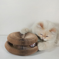 Planche à gratter pour chat en carton ondulé, pliable, écologique, classique d'Halloween, en forme d'accordéon magique, avec accessoires clochette