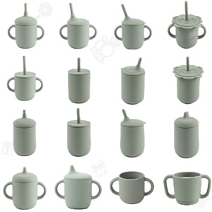 Gobelet d'apprentissage en silicone anti-chute, anti-fuite et anti-brûlure pour enfants avec pailles de qualité alimentaire – Vente en gros - Product Image 6