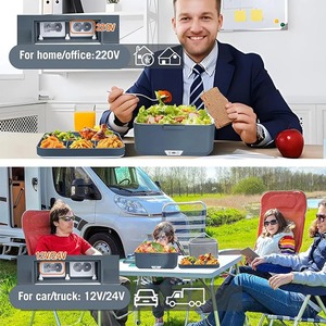 Chauffe-plat électrique portable 2,5/3,5 L pour camping, pique-nique, voiture, camion, maison, avec couverts et sac de transport - Product Image 5