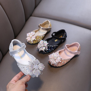 Zapatos <span class=keywords><strong>de</strong></span> Vestir <span class=keywords><strong>de</strong></span> Piel Sintética con Pedrería para Niñas, Zapatos <span class=keywords><strong>de</strong></span> Suela Suave para Niños Pequeños, para Bodas, Fiestas, Bailes, Uso Diario, Otoño - Product Image 1