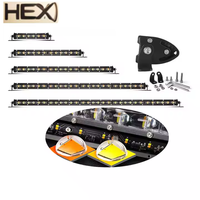 8 14 20 26 32 pulgadas de una sola fila 6D, barra de luz LED de trabajo para coche de dos colores, Luz antiniebla estroboscópica amarilla para camión 4x4 todoterreno ATV SUV