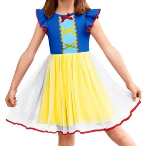 Wholesale Classic Anime Princess Dress up Clothes Tulle Skirt Summer Outfit Dresses Halloween Birthday Fancy Party Chiffon Solid
