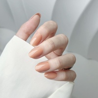 Faux ongles en plastique rose nude à presser, effet vernis gel, vente en gros, avec adhésifs