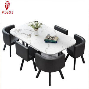 Table <span class=keywords><strong>à</strong></span> <span class=keywords><strong>Manger</strong></span> MARBRE en Acier Inoxydable de Qualité, Top Vente, avec Dessus en Marbre pour Mobilier de <span class=keywords><strong>Salle</strong></span> <span class=keywords><strong>à</strong></span> <span class=keywords><strong>Manger</strong></span> et Restaurant - Product Image 4