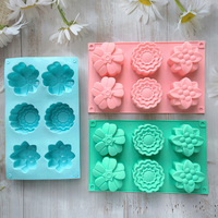 Moules en silicone en forme de fleur pour glaçons et gâteaux glacés, personnalisables OEM/ODM, avec couleurs et logo sur mesure, haute qualité, marque DS