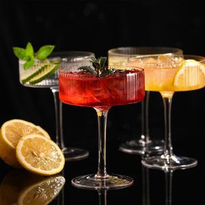 Elegante diseño clásico Vintage 300ML acanalado plástico Coupe gafas <span class=keywords><strong>de</strong></span> cóctel para el hogar y la fiesta - Product Image 2