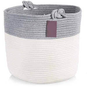 Extra Large Storage Baskets Cotton Rope Basket Woven Baby Laundry Basket with Handle