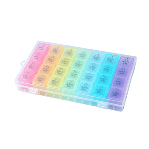 Pastillero Portátil Transparente de Plástico con 21 Compartimentos, Organizador Semanal para Pastillas, para Uso Personal, Promocional para Grupos - Product Image 5