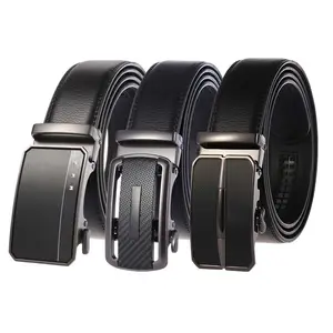 High Quality Men Pants Waistband Strap Black Automatic Buckle Belt