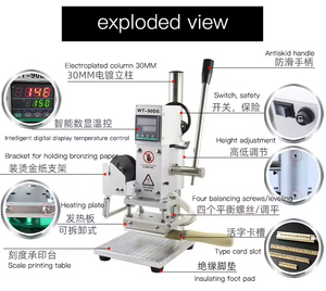 Da dập nổi lá Máy ép nhiệt nhỏ của nhãn hiệu kỹ thuật số máy dập nóng cho gỗ PVC giấy biểu tượng Tùy Chỉnh Tem - Product Image 3